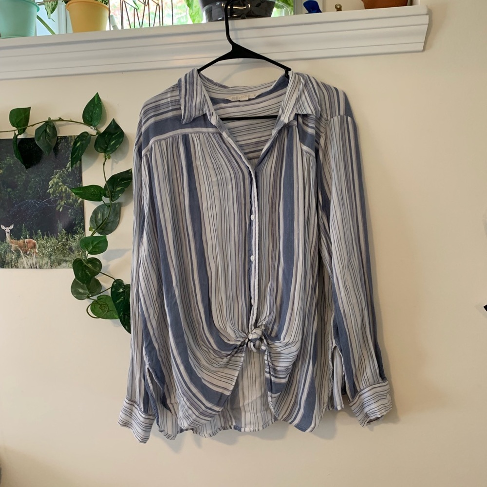 Striped Long Sleeve Button Down